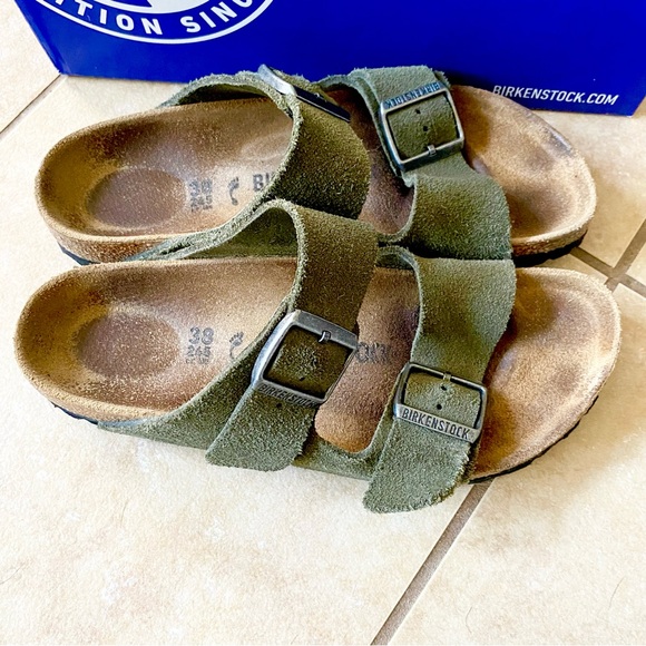RARELY WORN Birkenstock Arizona BS Thyme Sandals Narrow Fit Size 38 - Picture 4 of 8